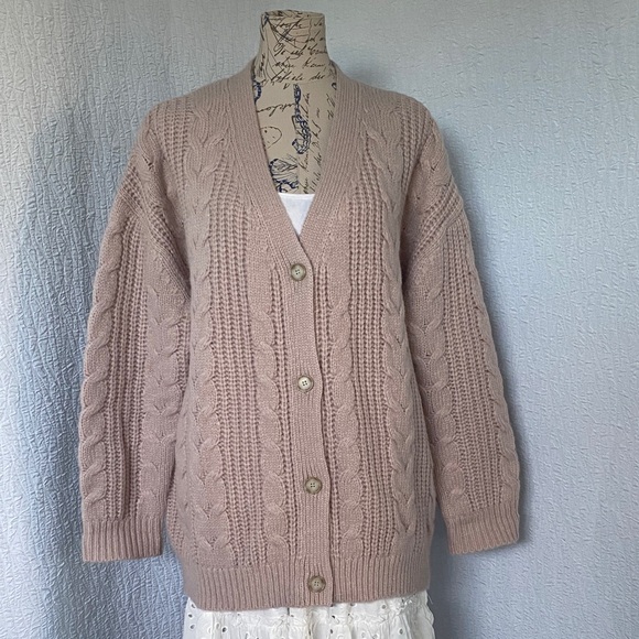 Jenni Kayne Cable Cocoon Knit Cardigan - Blush NEW